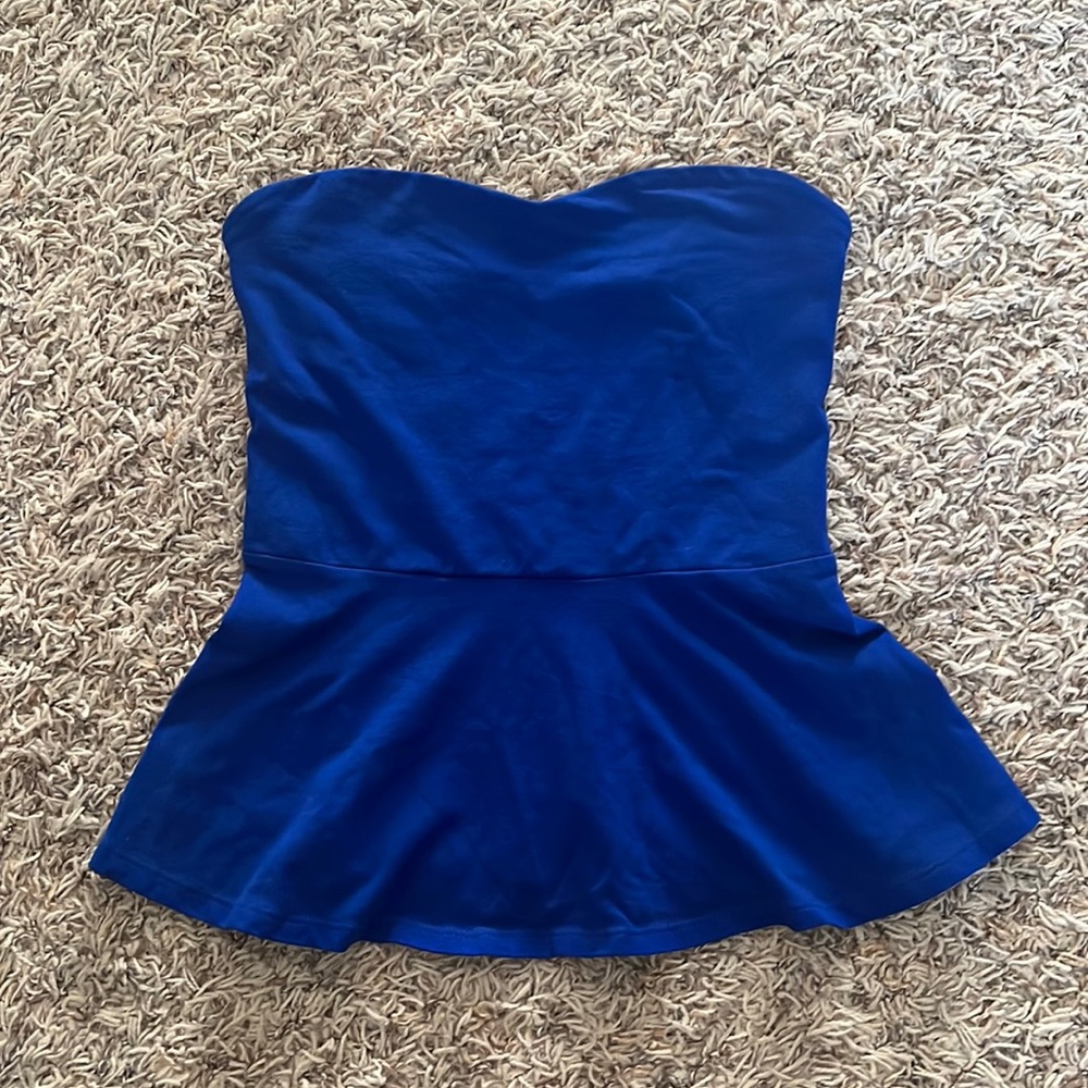 Express Royal blue strapless top